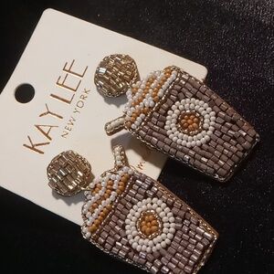 Kaylee New York Hand made with love latte earrings super cute 💞